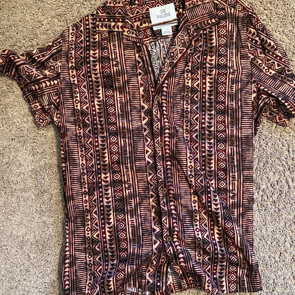 28 Palms short sleeve button up Large